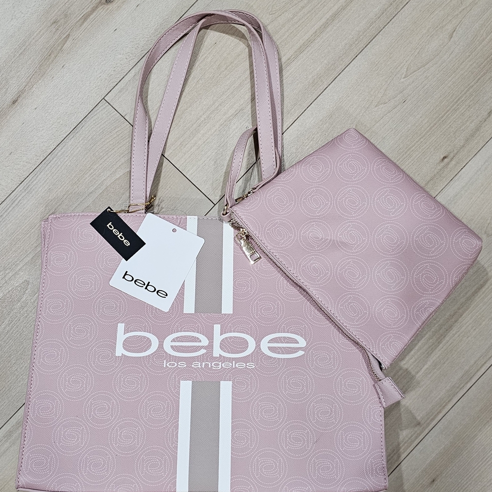 Bebe Pink Tote Bag with Pouch